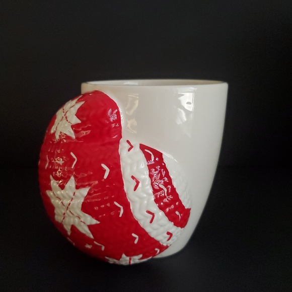 Cute Winter Mug Knit Mitten Design Snowflakes 3D Textured Cozy Beverage X Large - Picture 8 of 8